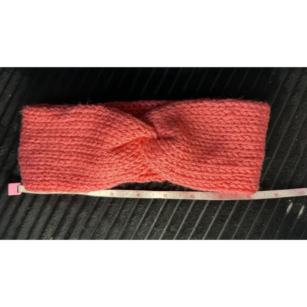 Handmade Crochet Twisted Ear Warmer Headband Coral Winter Head Wrap